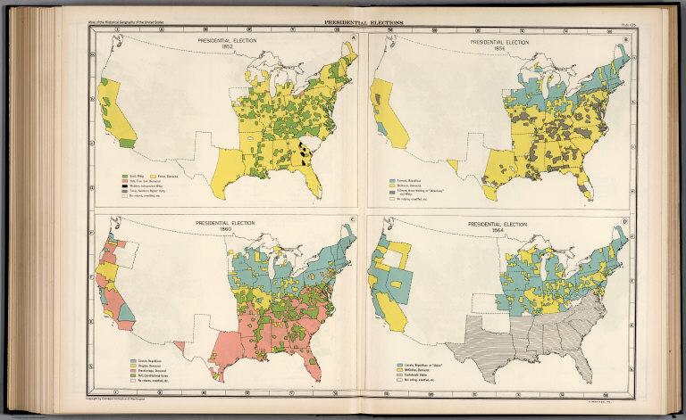 Plate 105. Presidential Election 1852 - 1864.