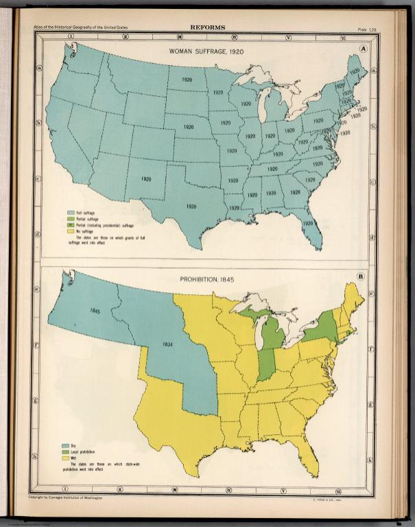 Plate 128. Woman Suffrage, 1920. Prohibition, 1845.