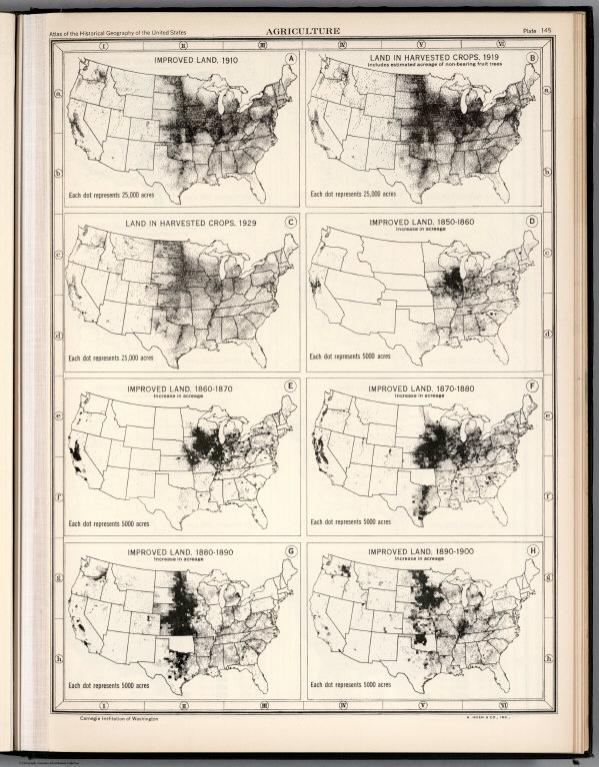 Plate 145. Agriculture. Improved Land, 1910 - 1900.