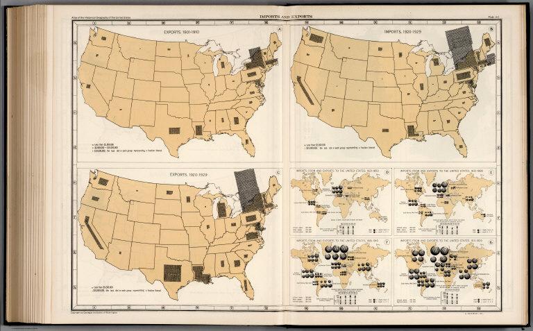 Plate 151. Imports and Exports, 1851 - 1929.