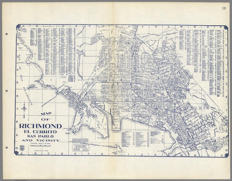 Map of Richmond, El Cerrito, San Pablo, and Vicinity, California.