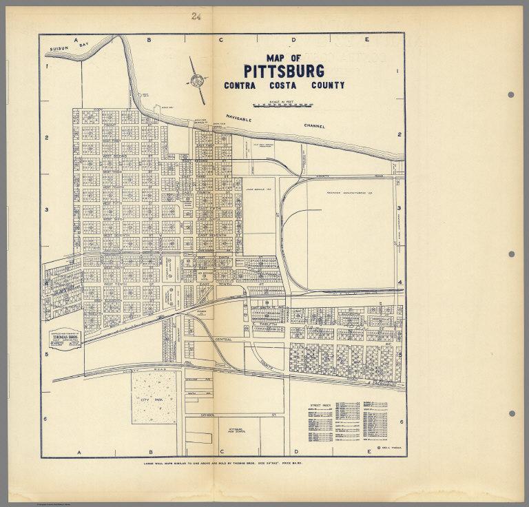 Map of Pittsburg, Contra Costa County, California.