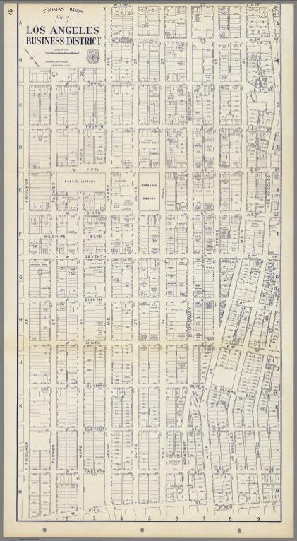 Thomas Bros. Map of Los Angeles Business District, California.