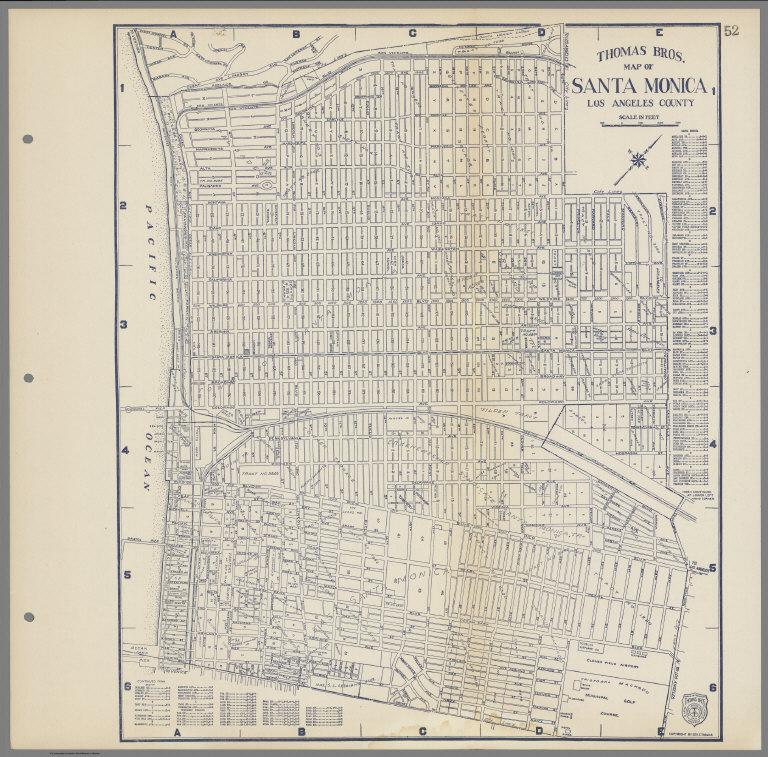 Thomas Bros. Map of Santa Monica, Los Angeles County, California.