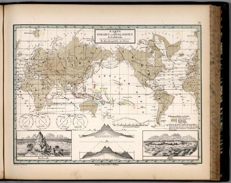 20. Karte der Isobaren und Oscillationen des Luftdrucks