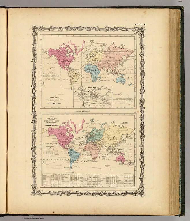 Map of The World Showing ... The Animal Kingdom ... Commerce And Navigation.