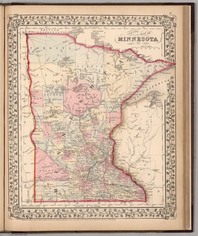 County map of Minnesota