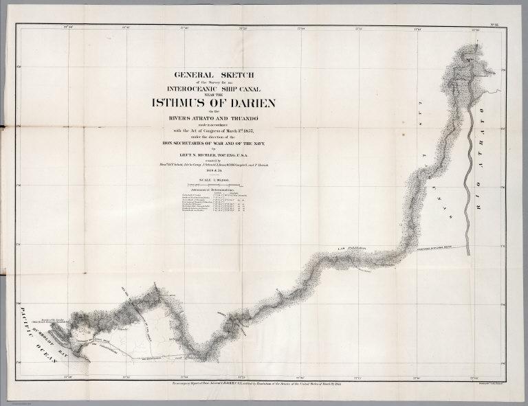 No.XI. General sketch of the survey for an Interoceanic ship canal near Isthmus of Darien via the Rivers Atrato and Truando