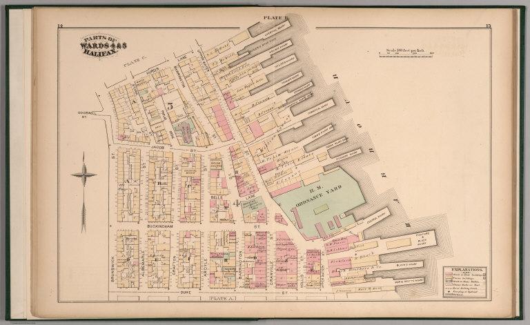 Plate B. Parts of Wards 4 & 5, Halifax.