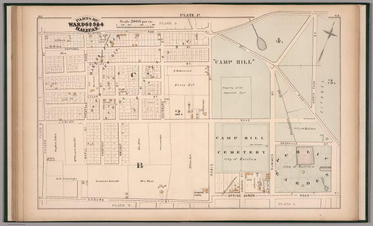 Plate P. Parts of Wards 2, 3 &4, Halifax.