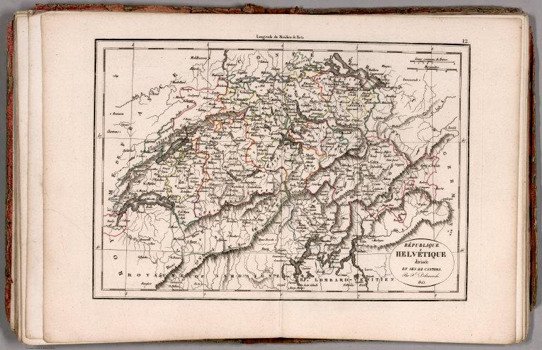 Republique Helvetique divisee en ses 22 Cantons ... 1825.