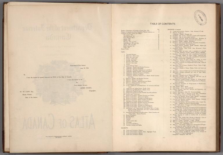 Contents: Table of Contents to Atlas of Canada