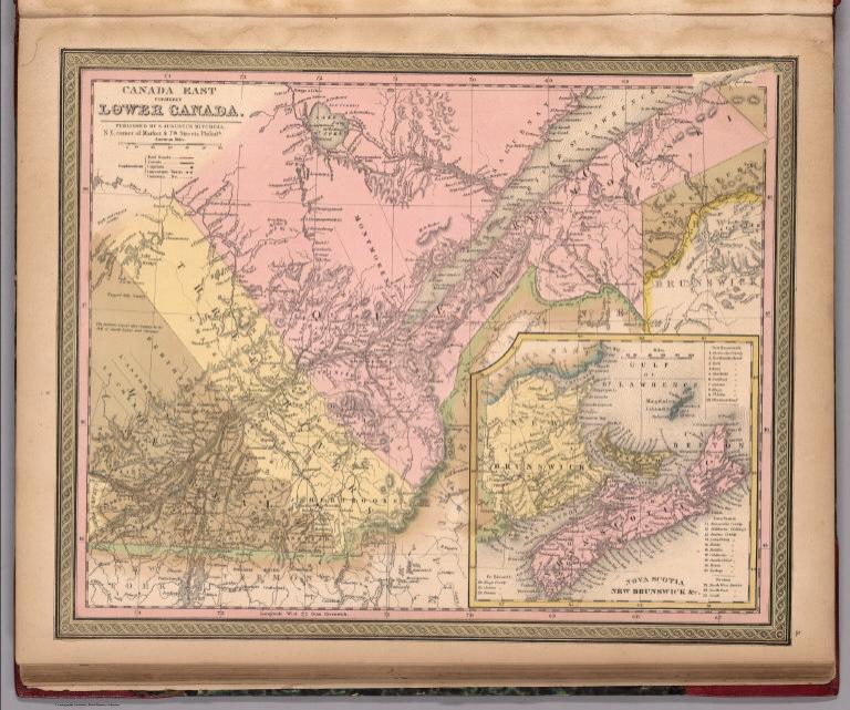 Canada East. (inset) Nova Scotia, New Brunswick &c.