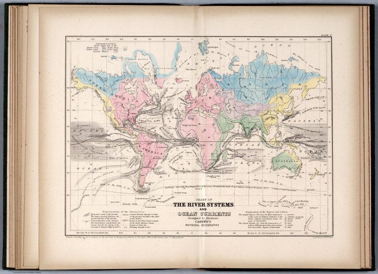 The river systems and ocean currents