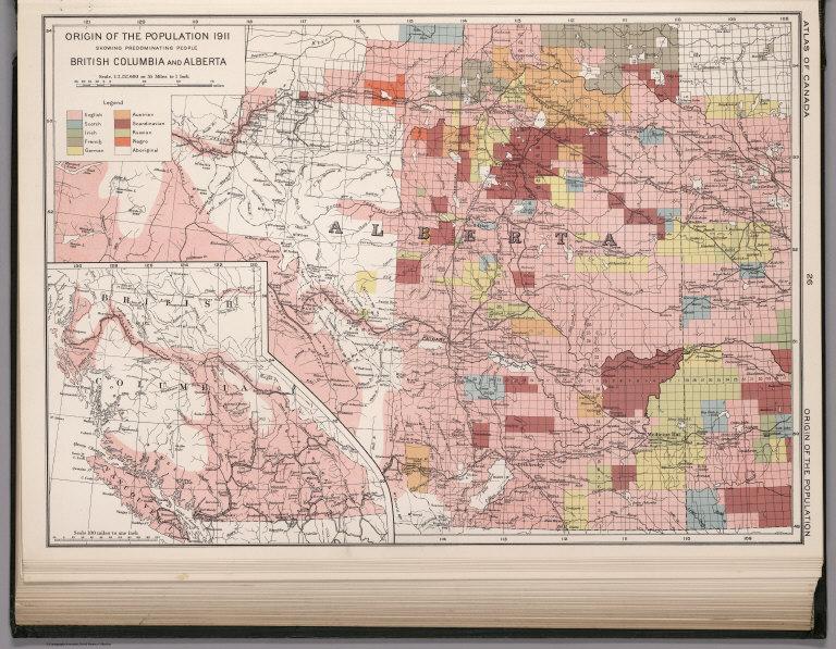 Origin of the population 1911: British Columbia and Alberta