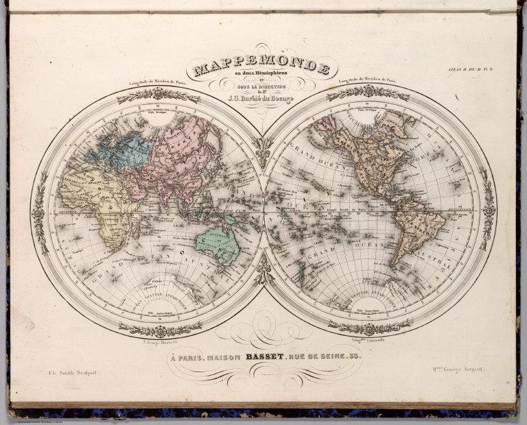 Mappemonde en deux Hemispheres ....