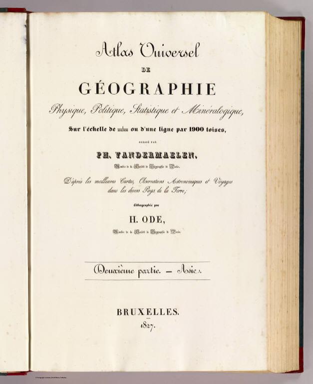 Title Page: Atlas universel. 2e. partie. Asie.