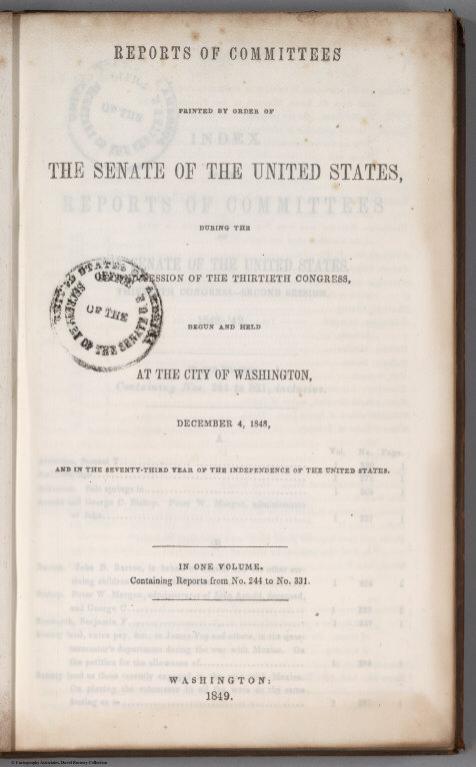 Title Page: Senate Reports 2d S. 30th C.