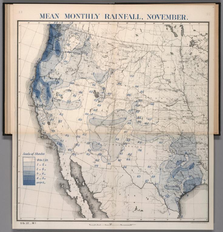 11. Mean monthly rainfall, November