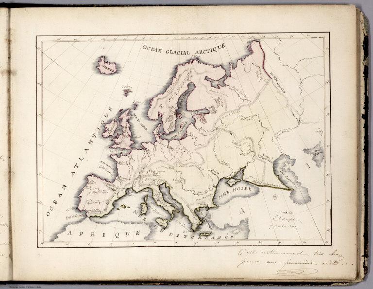 Carte de l' Europe. 7 October, 1844