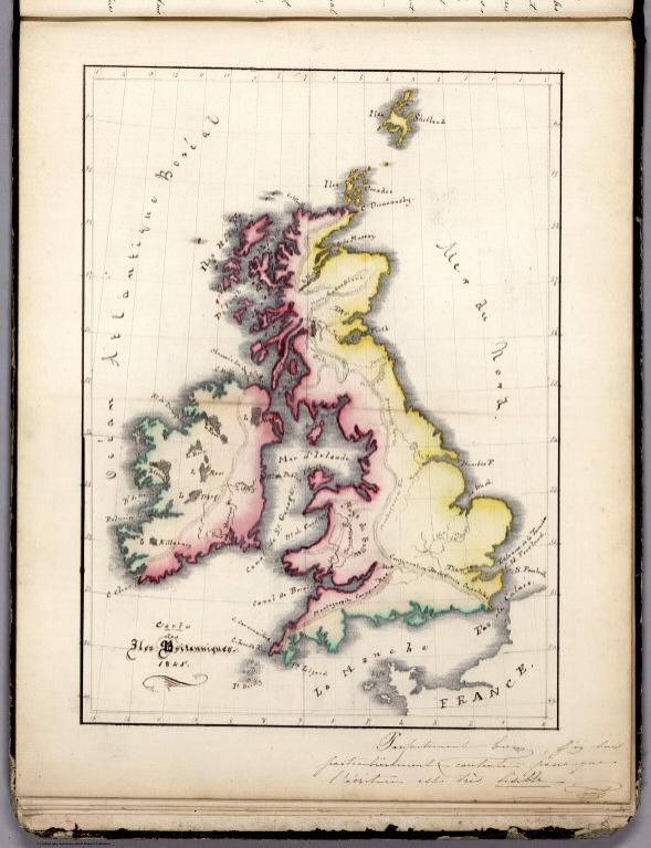 Carte des Iles Britanniques 1845