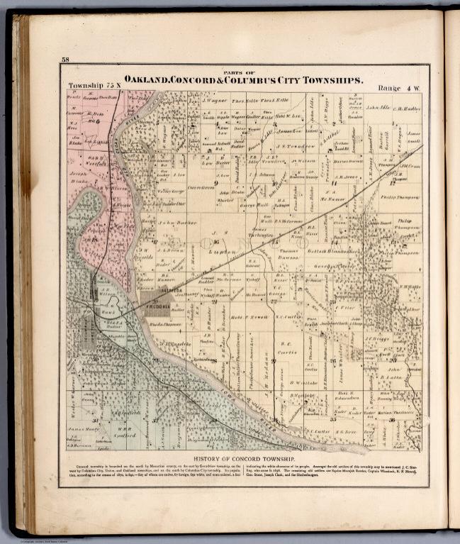 Parts of Oakland, Concord & Columbus City Townships, Louisa County, Iowa.