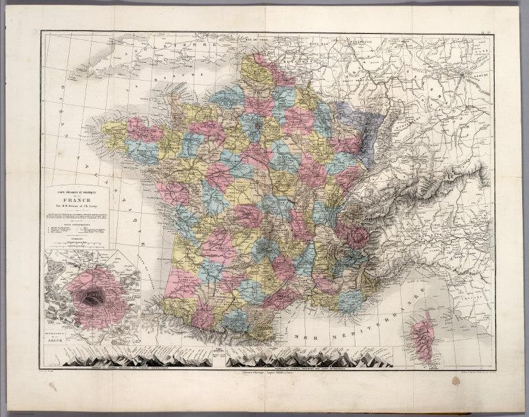 Carte physique et politique de la France