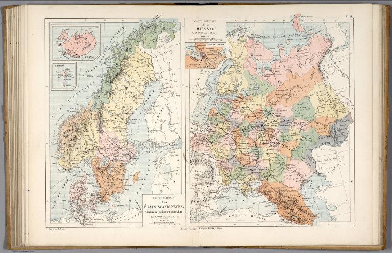 Carte politique : Estats Scandinaves. Carte politique : Russie