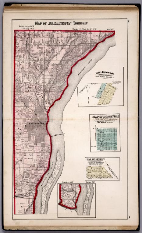 Burlington Township, Des Moines County, Iowa. Kingston. Dodgeville. Sperry.