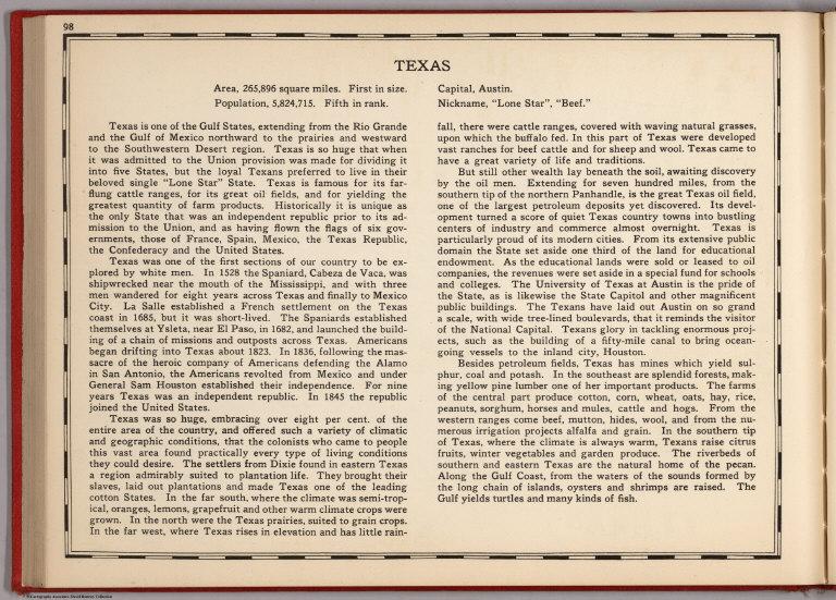 Text Page: Texas.