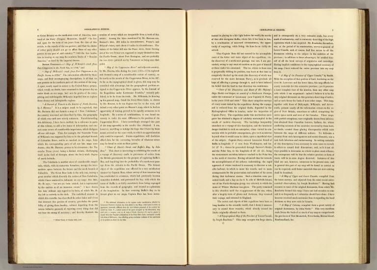 (Geographical Memoir, pgs. 4-5 in) A New American Atlas Containing Maps Of The Several States of the North American Union.