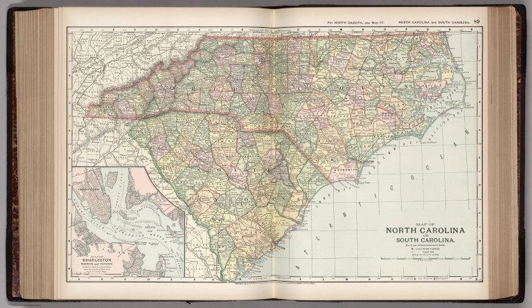 Map of North Carolina and South Carolina. 89