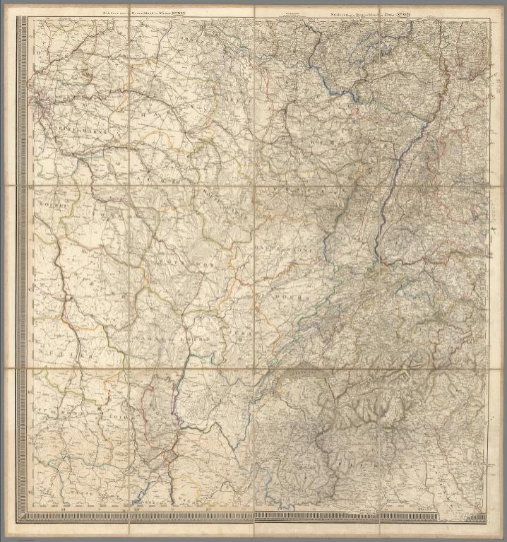 Sud-Ouest. Karte von Deutschland dem Konigr. der Niederlande dem Kgr. Belgien, der Schweiz