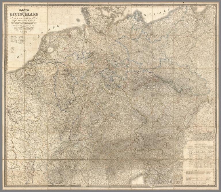 Composite Map: Karte von Deutschland dem Konigr. der Niederlande dem Kgr. Belgien, der Schweiz.