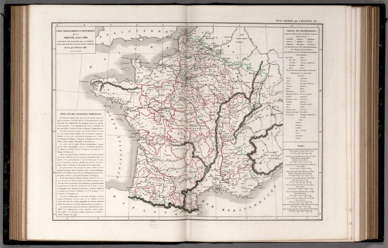 56. Carte Geographique et Historique de la France Avant 1790.