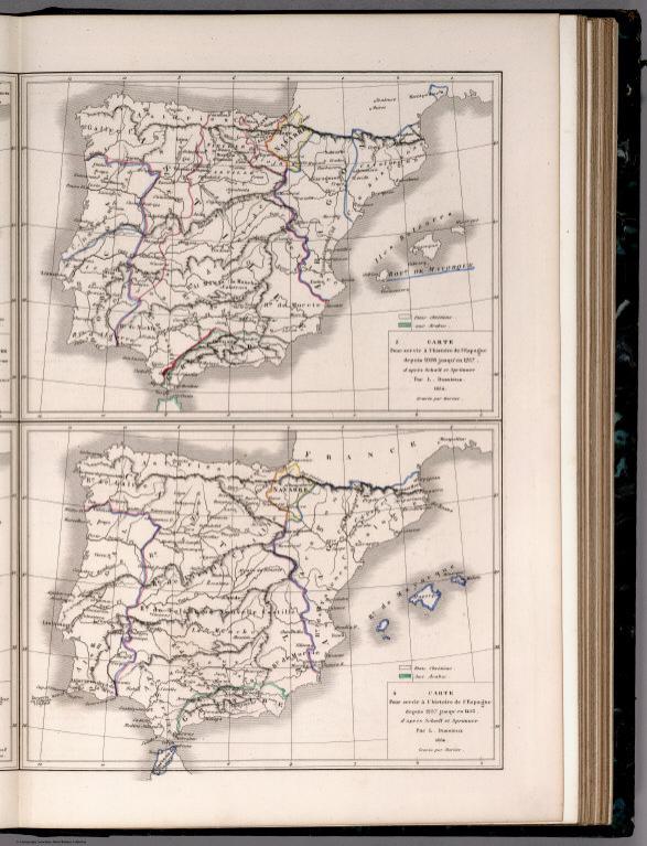 (110.) Carte du Roymy.,l'Espagne de 1028 jusqu'en 1257. (111.) L'Espagne depuis 1257 jusqu'en 1453.