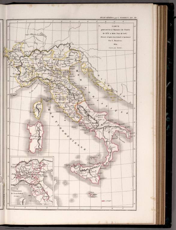 121. Carte pour servir a l'histoire de l'Italie de 1273 a 1454 (Paix de Lodi).