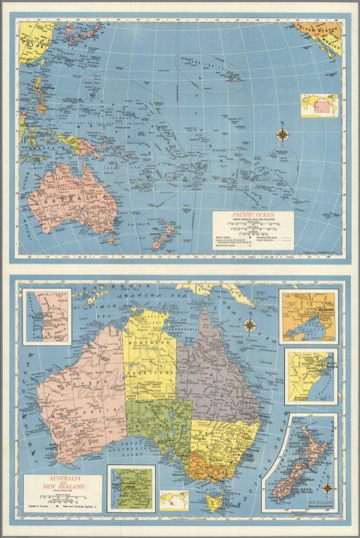 Hammond's Australia and New Zealand. Hammond's Pacific Ocean.