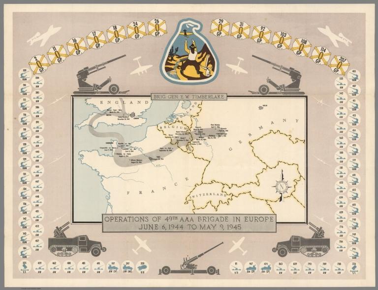 Operations of 49th AAA (Antiaircraft Artillerymen) Brigade in Europe, June 6, 1944 to May 9, 1945.