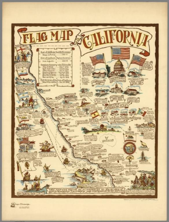 Flag Map of California.