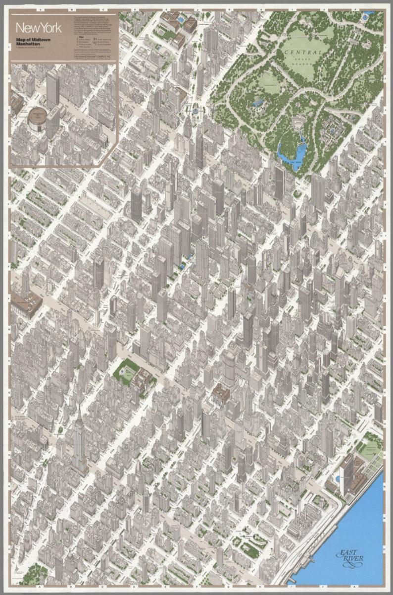 Map Of Midtown Manhattan Map Of Midtown Manhattan In Detailed Axonometric Projection. New Revised  Ed. - David Rumsey Historical Map Collection