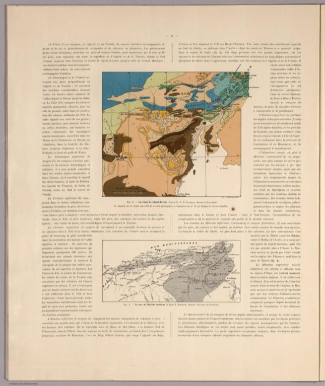 Text. Map: Fig. 2. La region de Colum-Bechar. Fig. 3. La mer de l'Eocine inferieur.