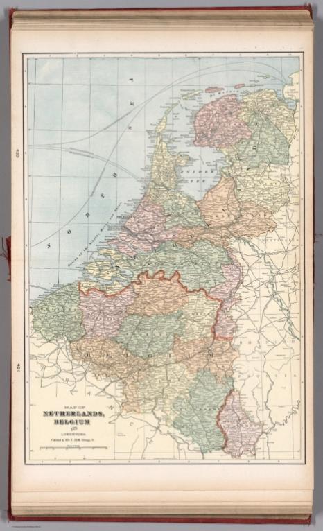 Map of Netherlands, Belgium and Luxemburg