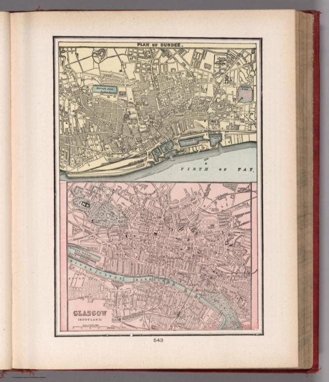 Plan of Dundee. (with) Glascow (Scotland)