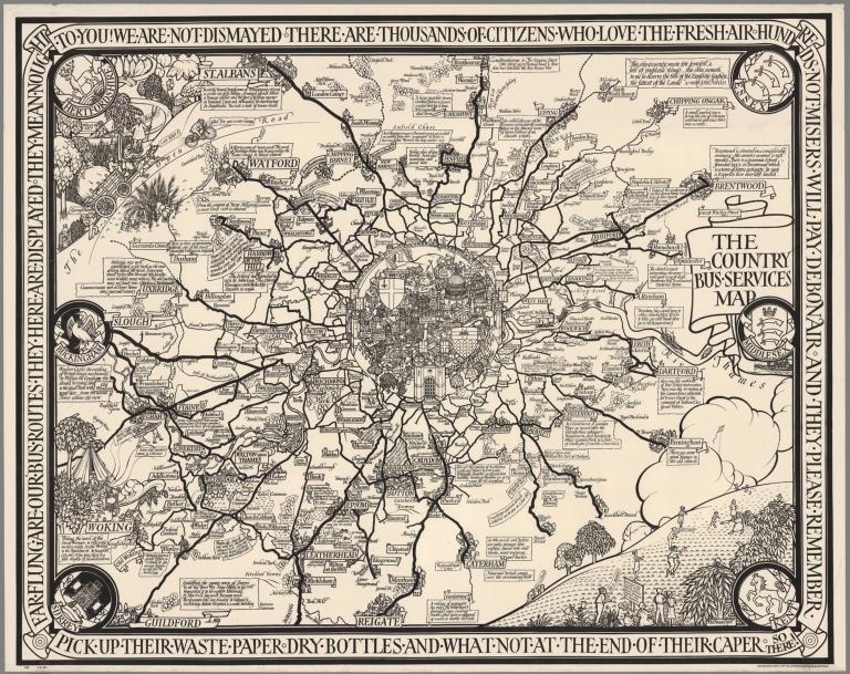 The Country Bus-Services Map, London and Vicinity.