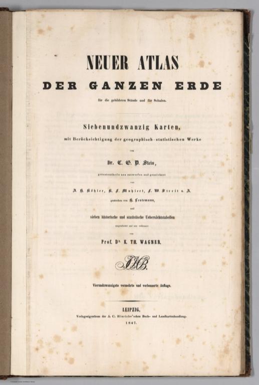 Title Page: Neuer Atlas der ganzen Erde fur die Gebildeten Stande und fur schulen