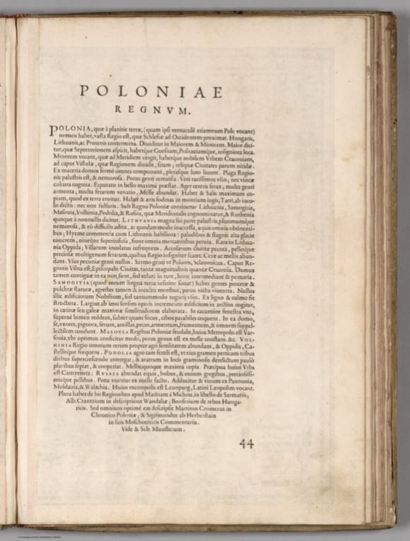 Text: Poloniae Regnum 44.