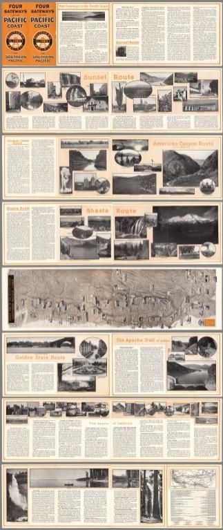 Composite text: Four Gateways to the Pacific Coast. Southern Pacific Lines via Southern Pacific.