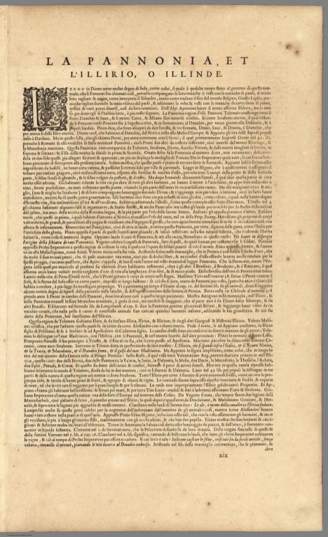 Text: La Pannonia, Et L'Illirio, O Illinde. xix