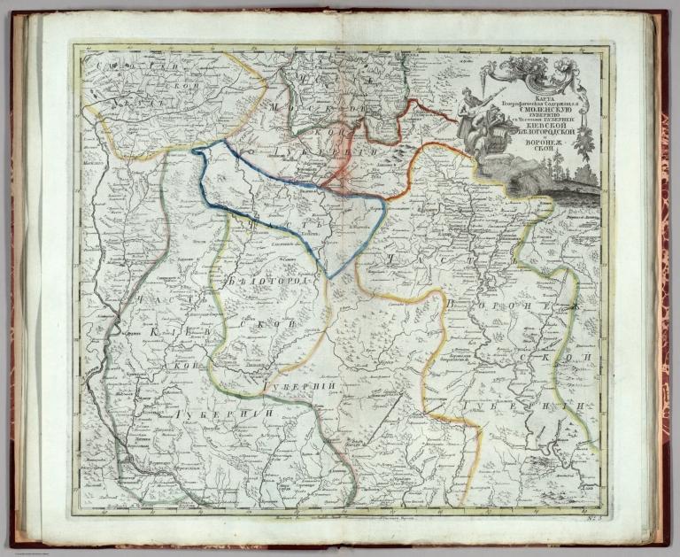 karta geograficheskaia soderzhashchaia Smolenskuiu guberniiu